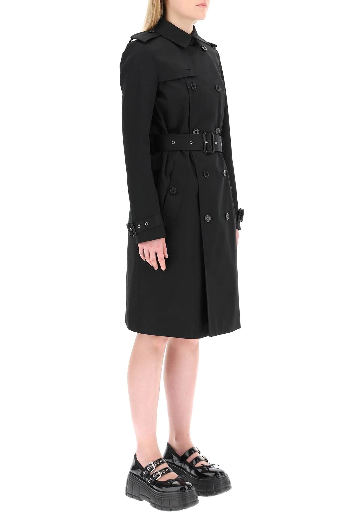 GABARDINE MIDI TRENCH COAT - 3