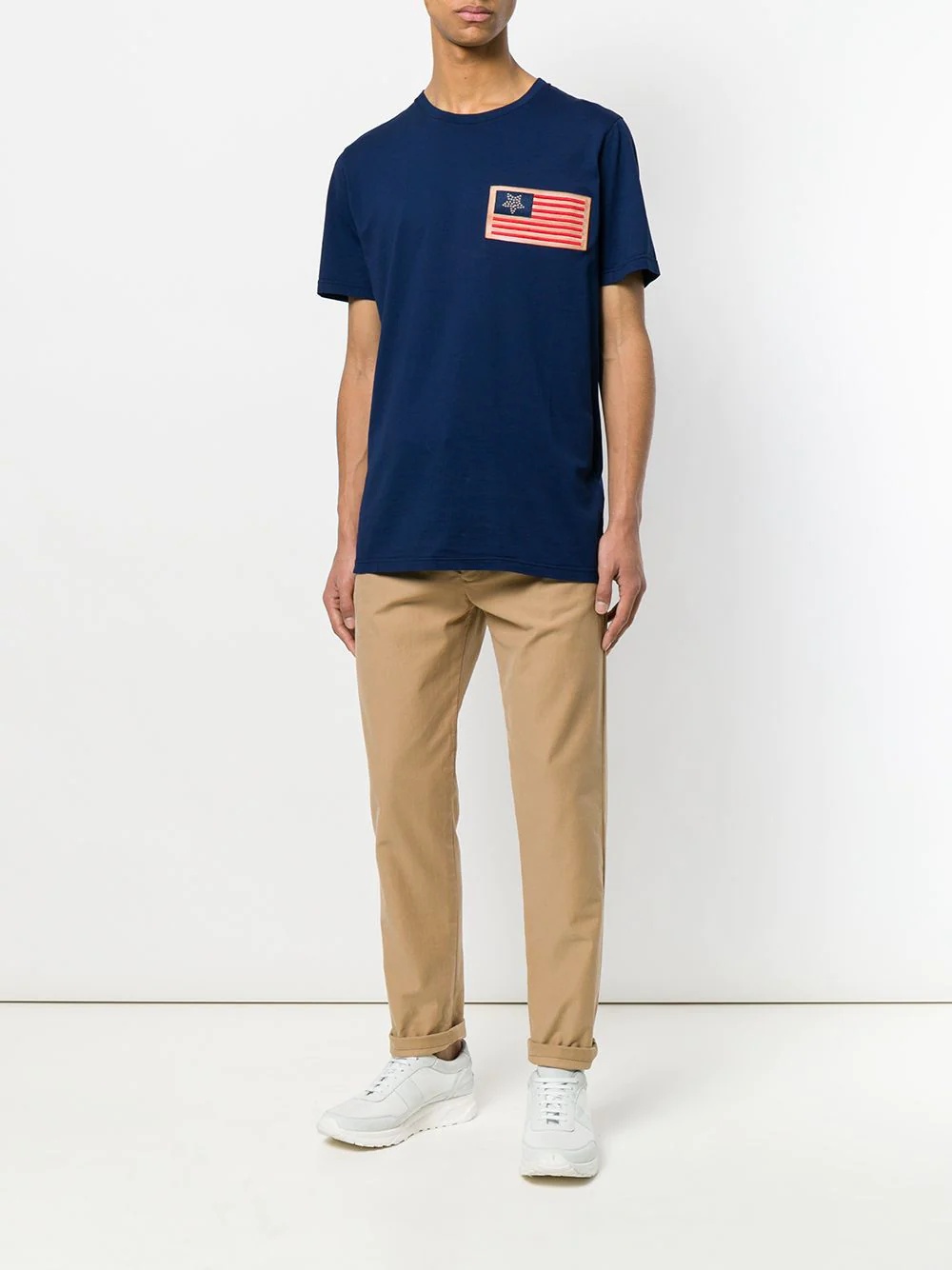 flag patch T-shirt - 2