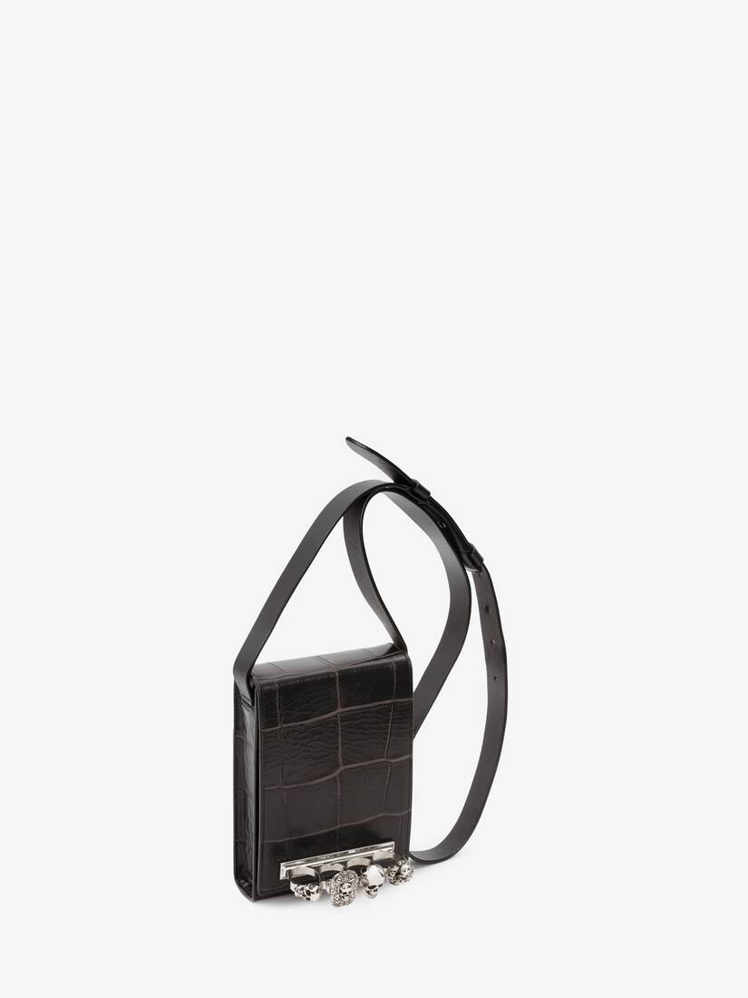 Four Ring Small Messenger Bag in Black - 2