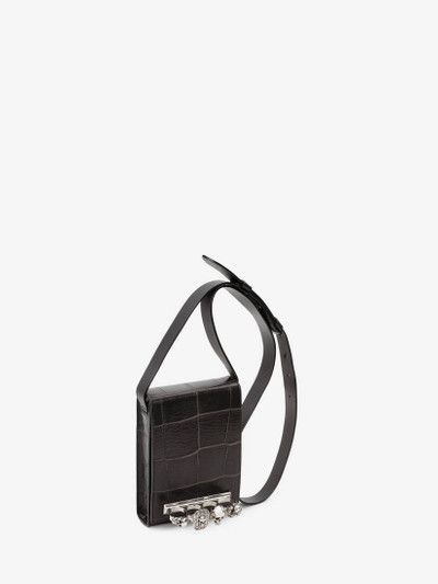 Alexander McQueen Four Ring Small Messenger Bag in Black outlook