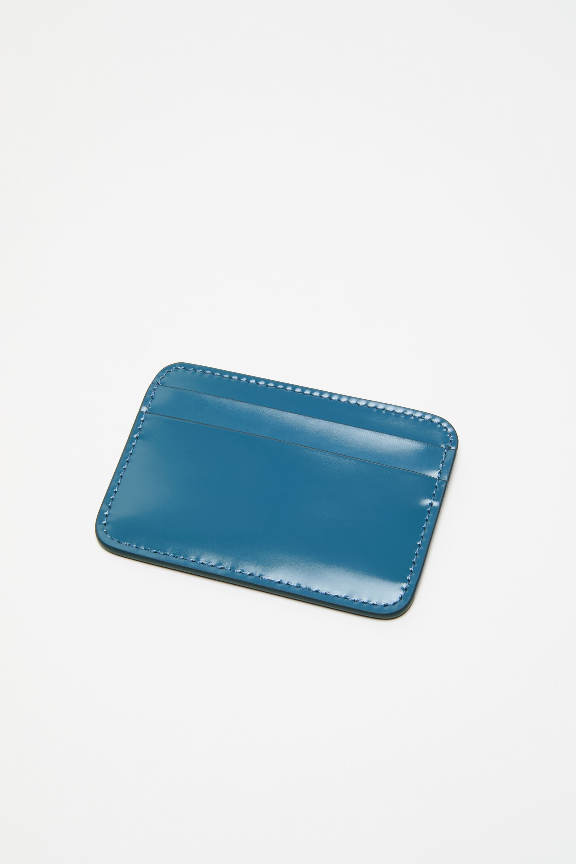 Leather card holder - Denim blue - 4