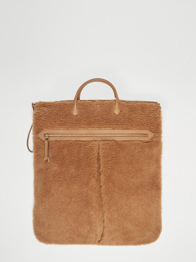 BRIEF4 Teddy and deerskin fabric briefcase 1