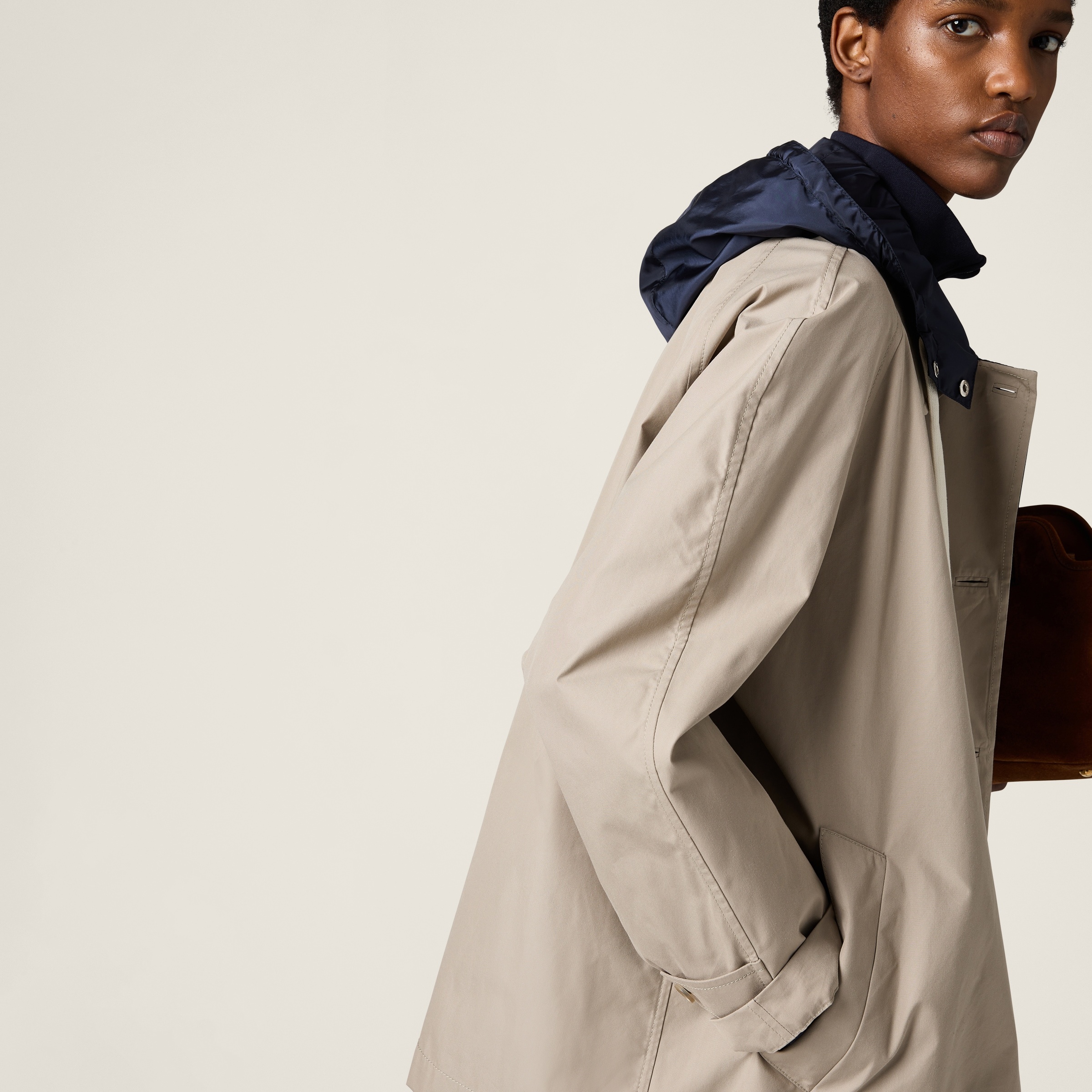 Panama cotton and technical pongé blouson jacket - 4