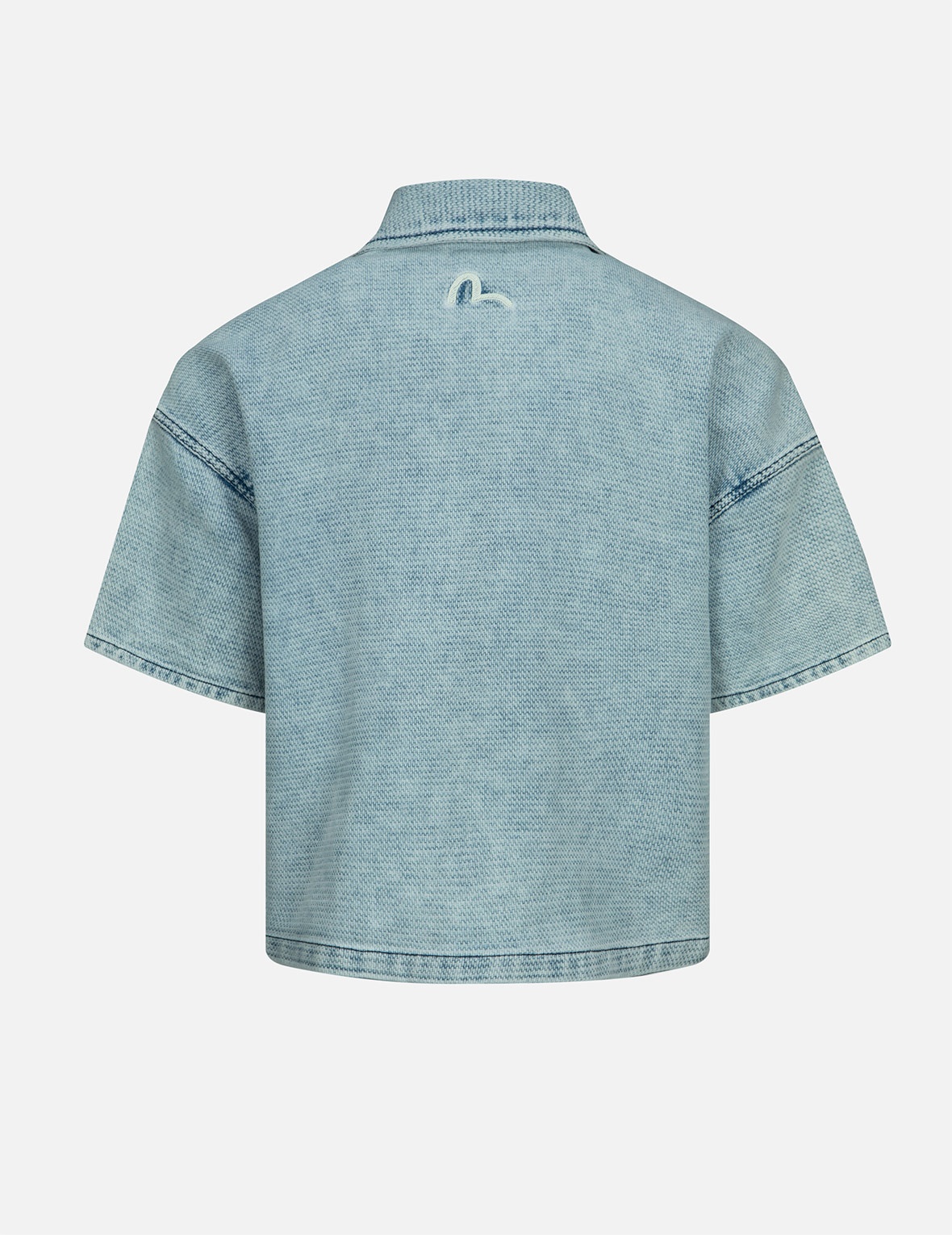 GRAFFITI SEAGULL PRINT BOXY DENIM SHIRT - 2