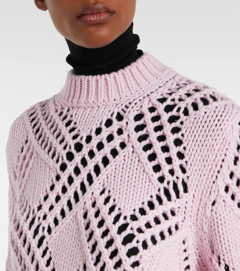Lace-trimmed virgin wool sweater 4