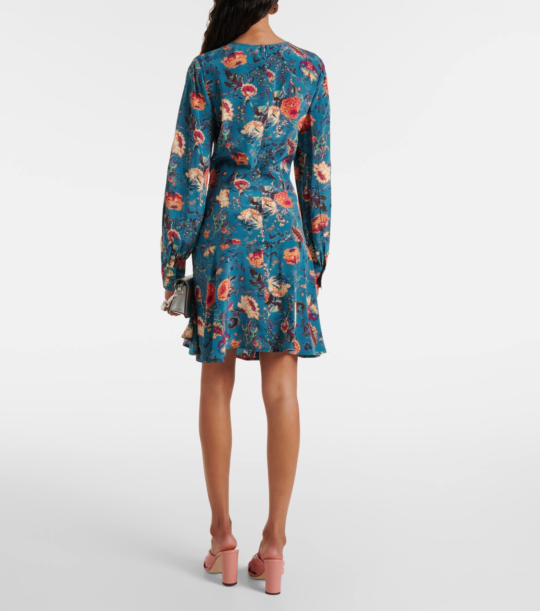 Salima ruffled floral silk minidress - 3