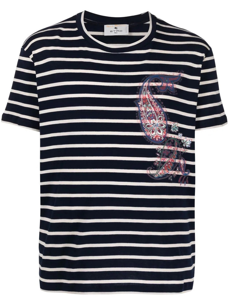 striped paisley-print T-shirt 1