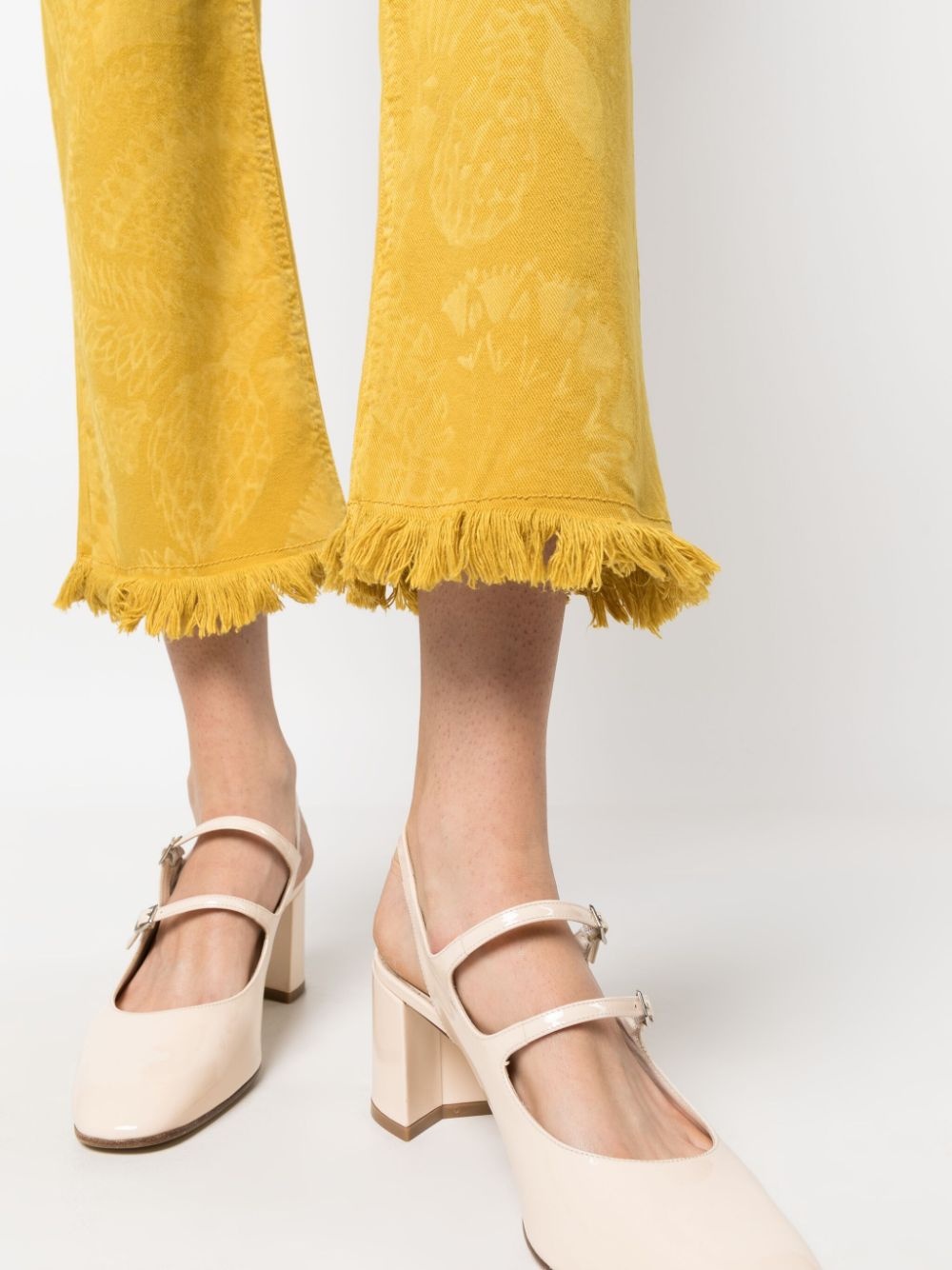 Fancy fringed cropped jeans - 5