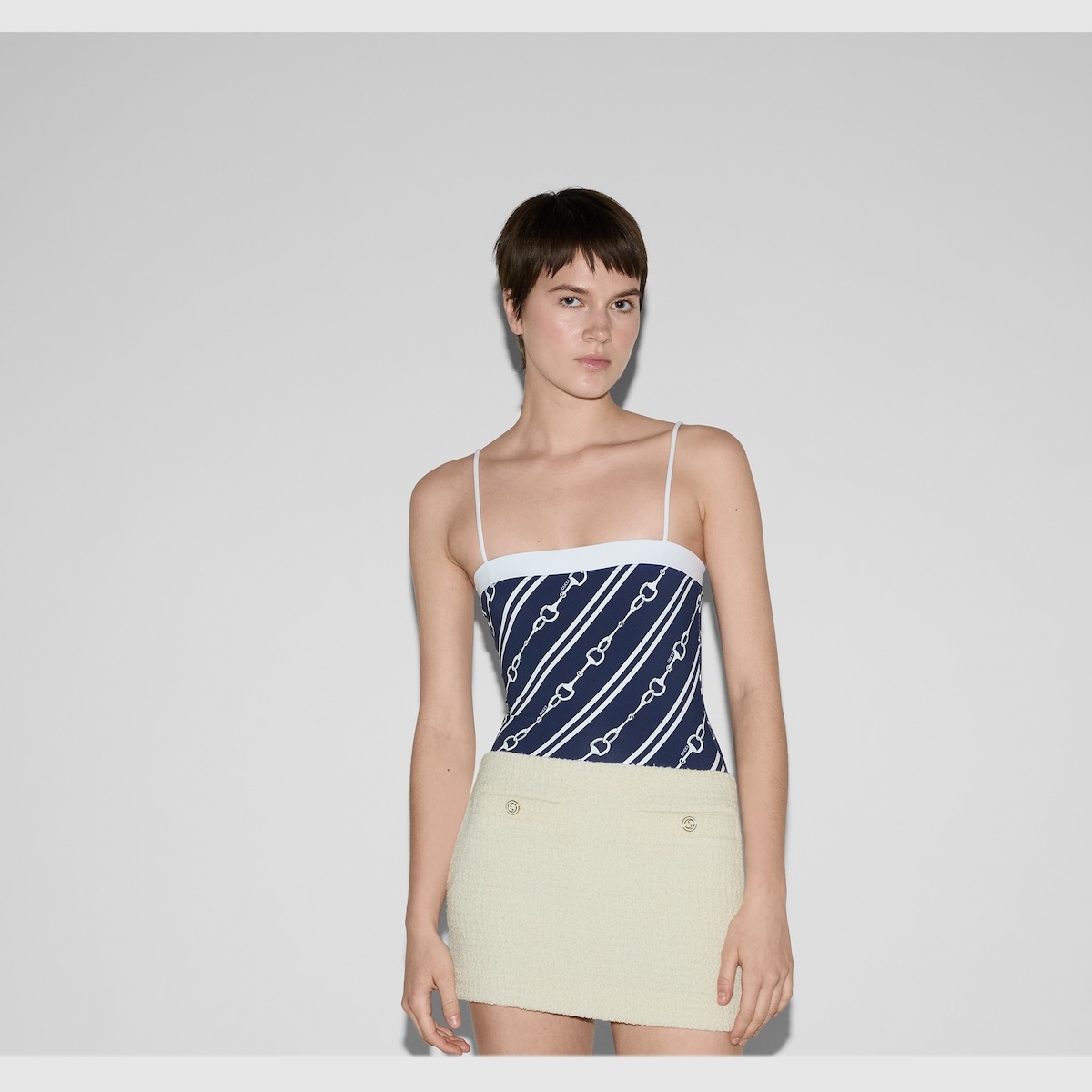 Horsebit print sparkling jersey swimsuit - 3