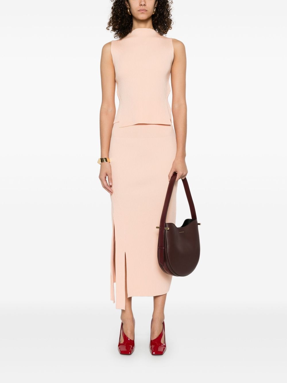 ribbed-knit maxi skir - 2