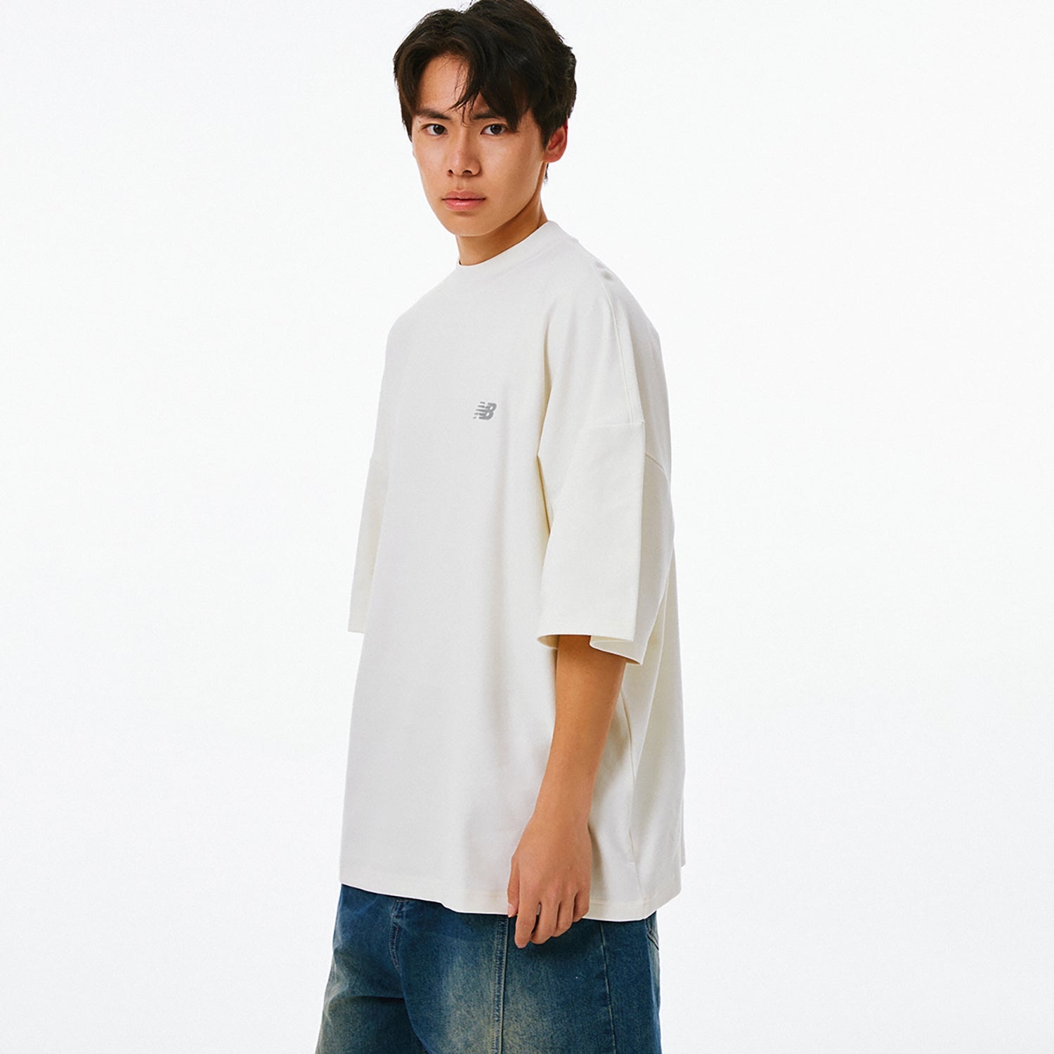 New Balance NB Logo Cotton T-shirt 'White' AMT41333-CIC - 3