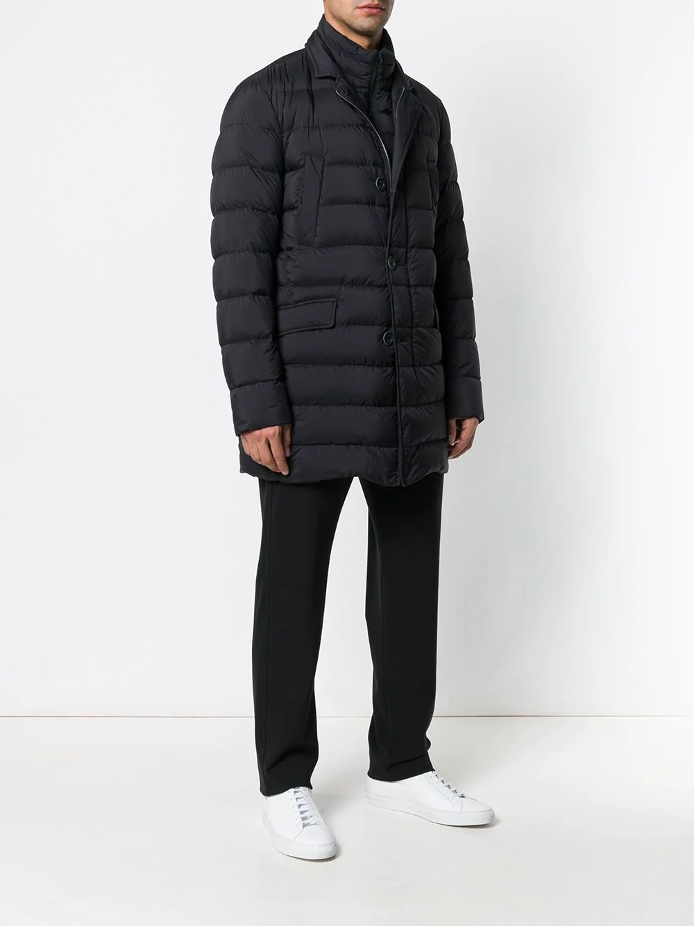 padded straight fit jacket - 3