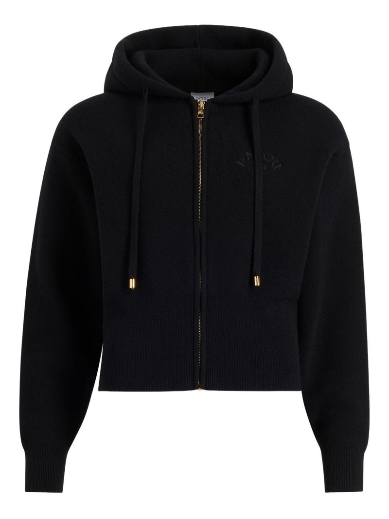 logo-embroidered zip-up hoodie 1