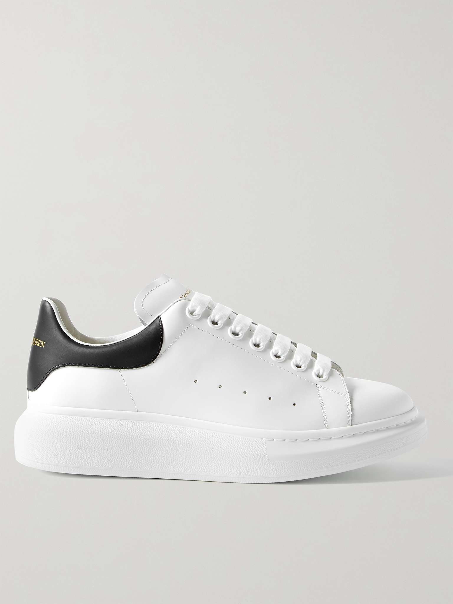 Exaggerated-Sole Leather Sneakers - 1
