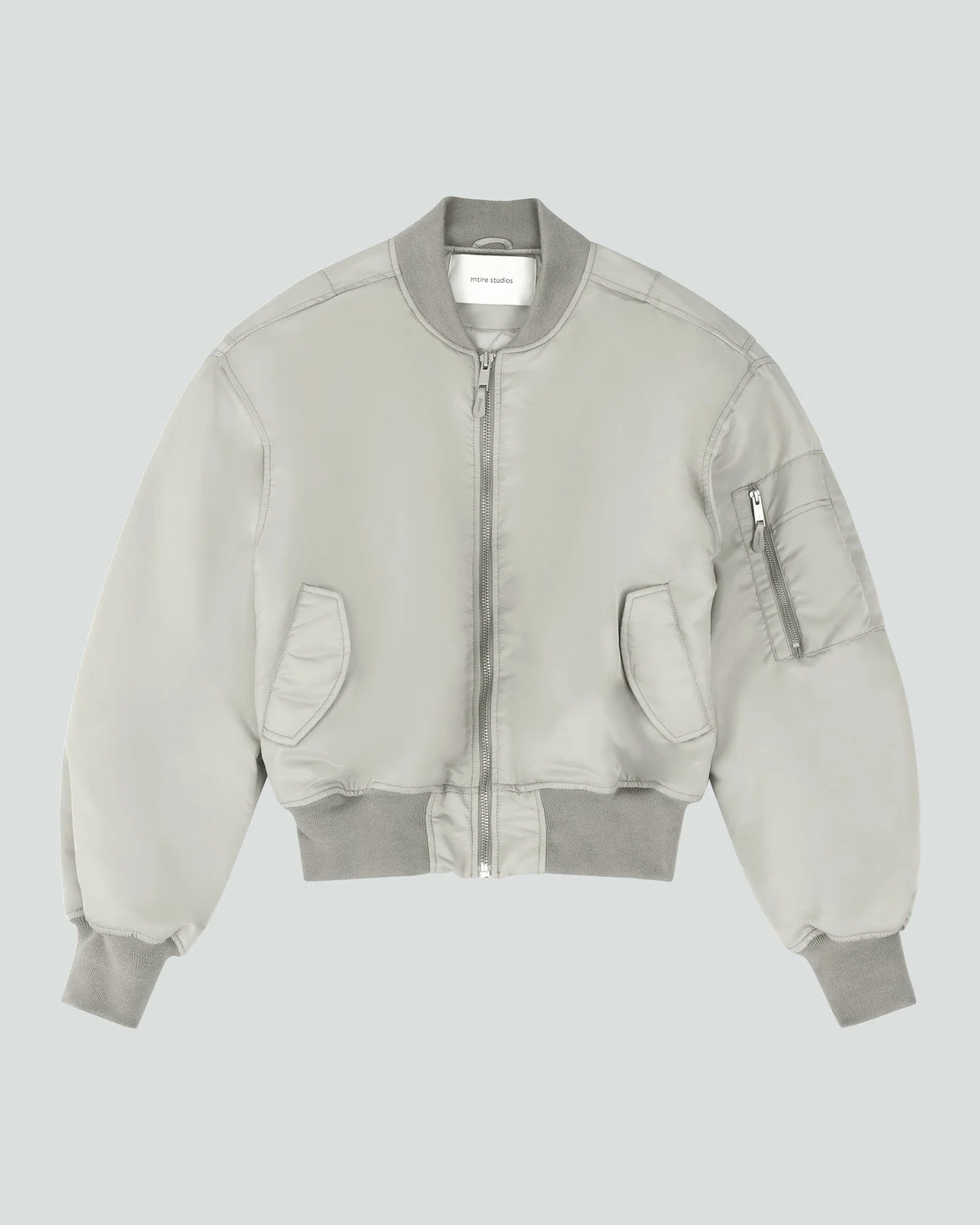 CROPPED BROAD BOMBER GREY - 1