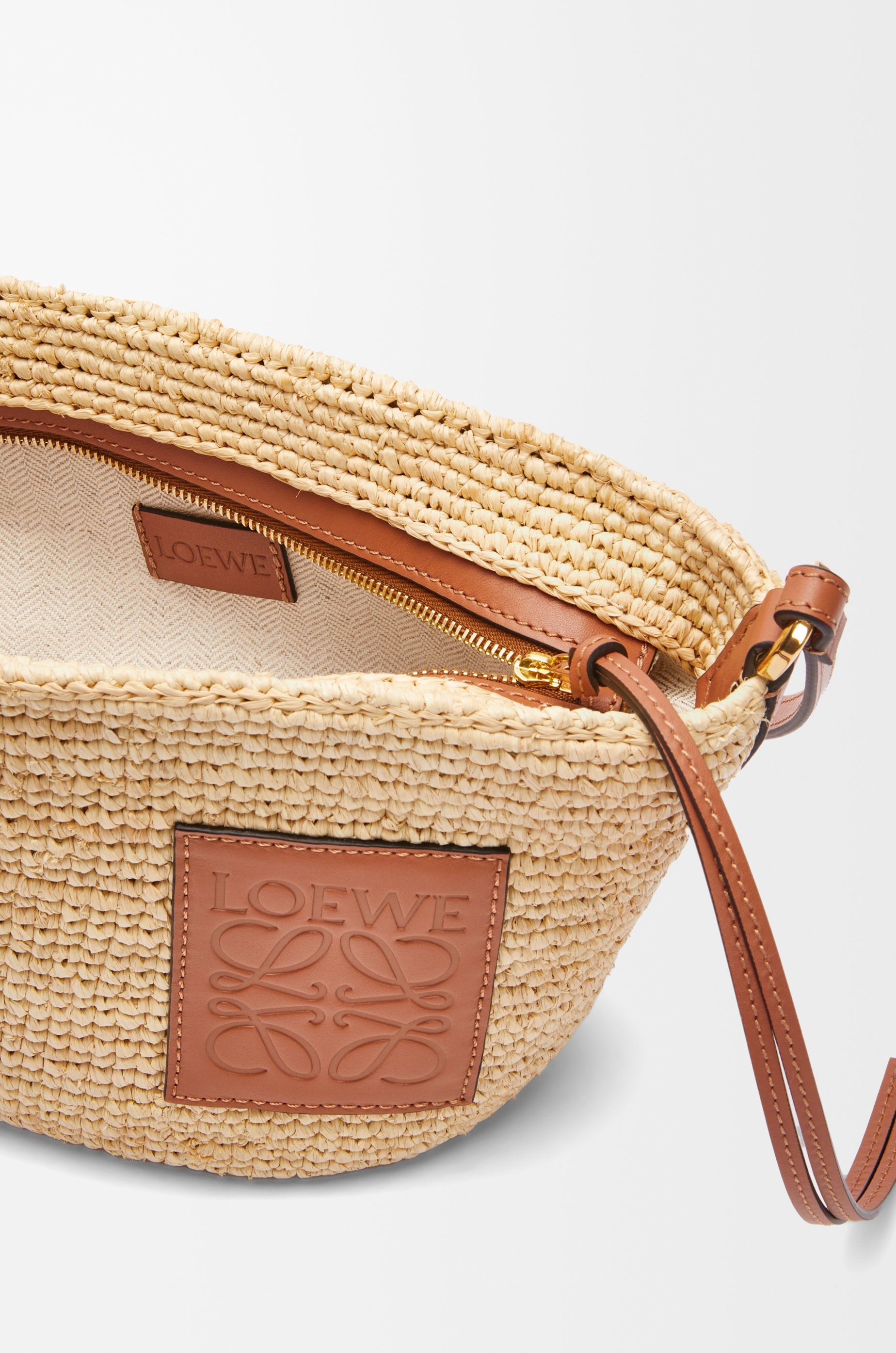 Pochette bag in raffia and calfskin - 6