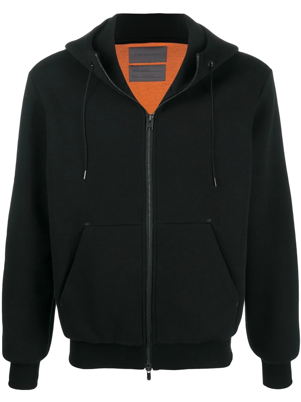 zipped-front organic cotton-blend hoodie - 1