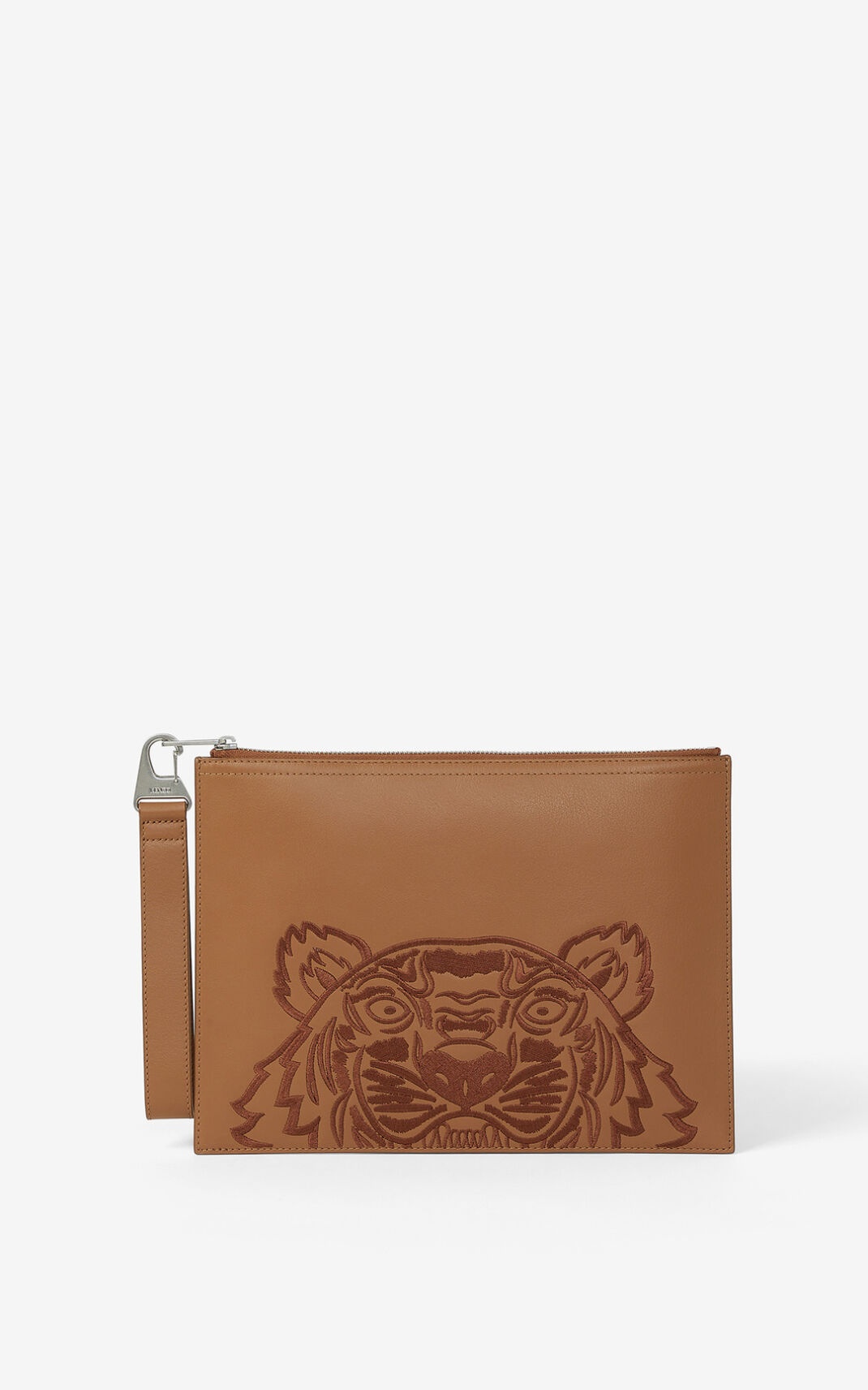 Kampus Tiger large grained leather clutch - 1