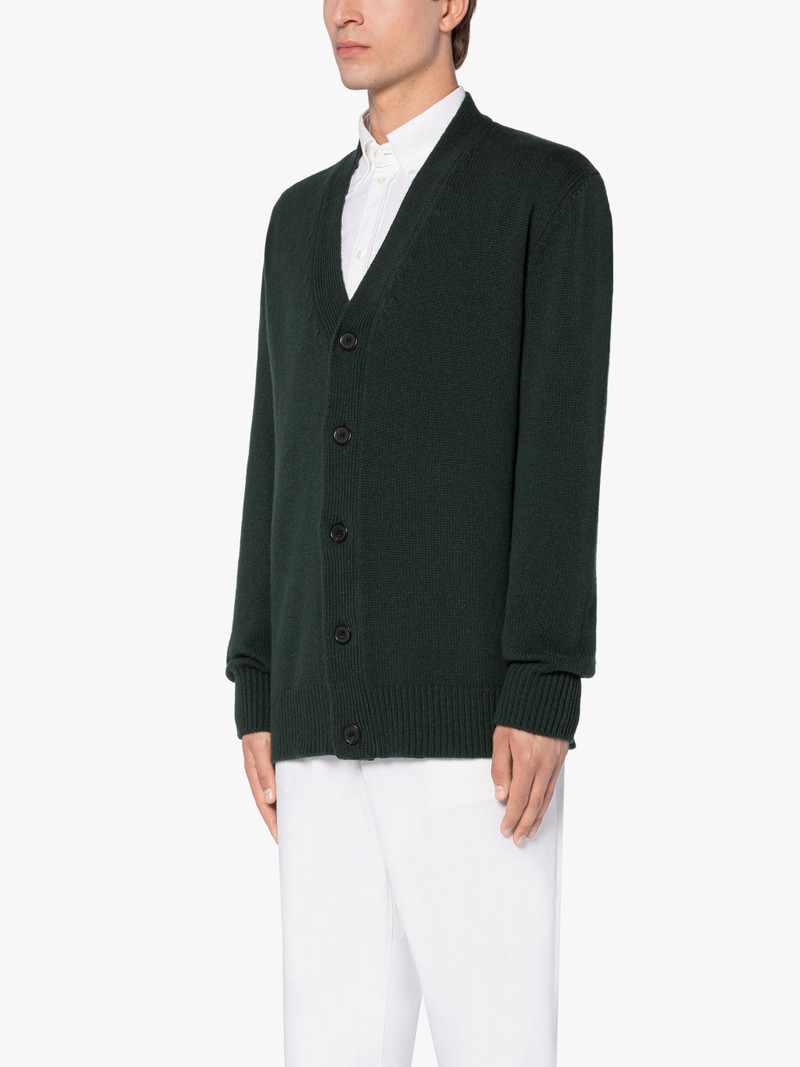 STOCKHOLM DARK GREEN MERINO WOOL & CASHMERE CARDIGAN 3