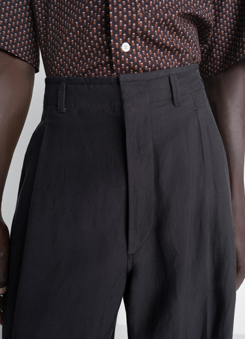 PLEATED TAILORED PANTS IN VISCOSE LINEN GABARDINE 4