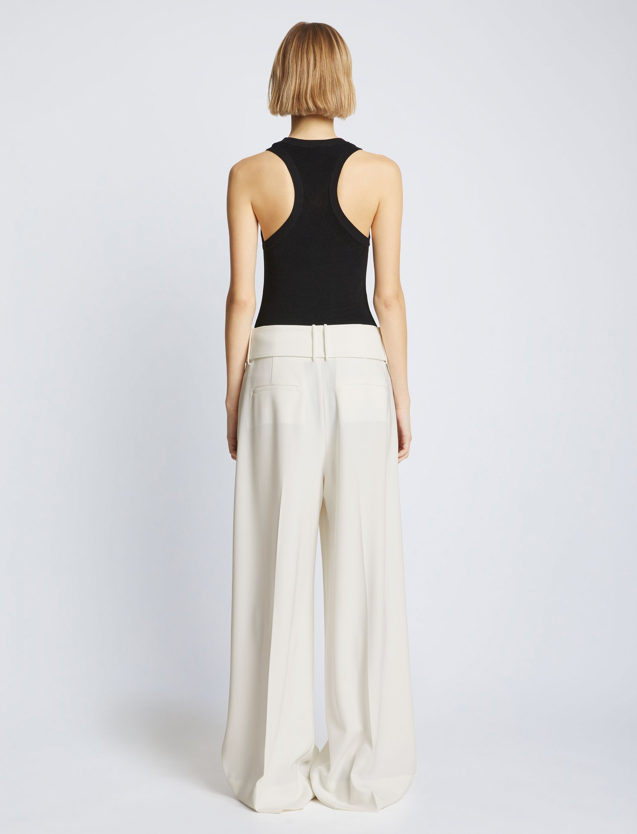 Matte Viscose Crepe Pants - 4