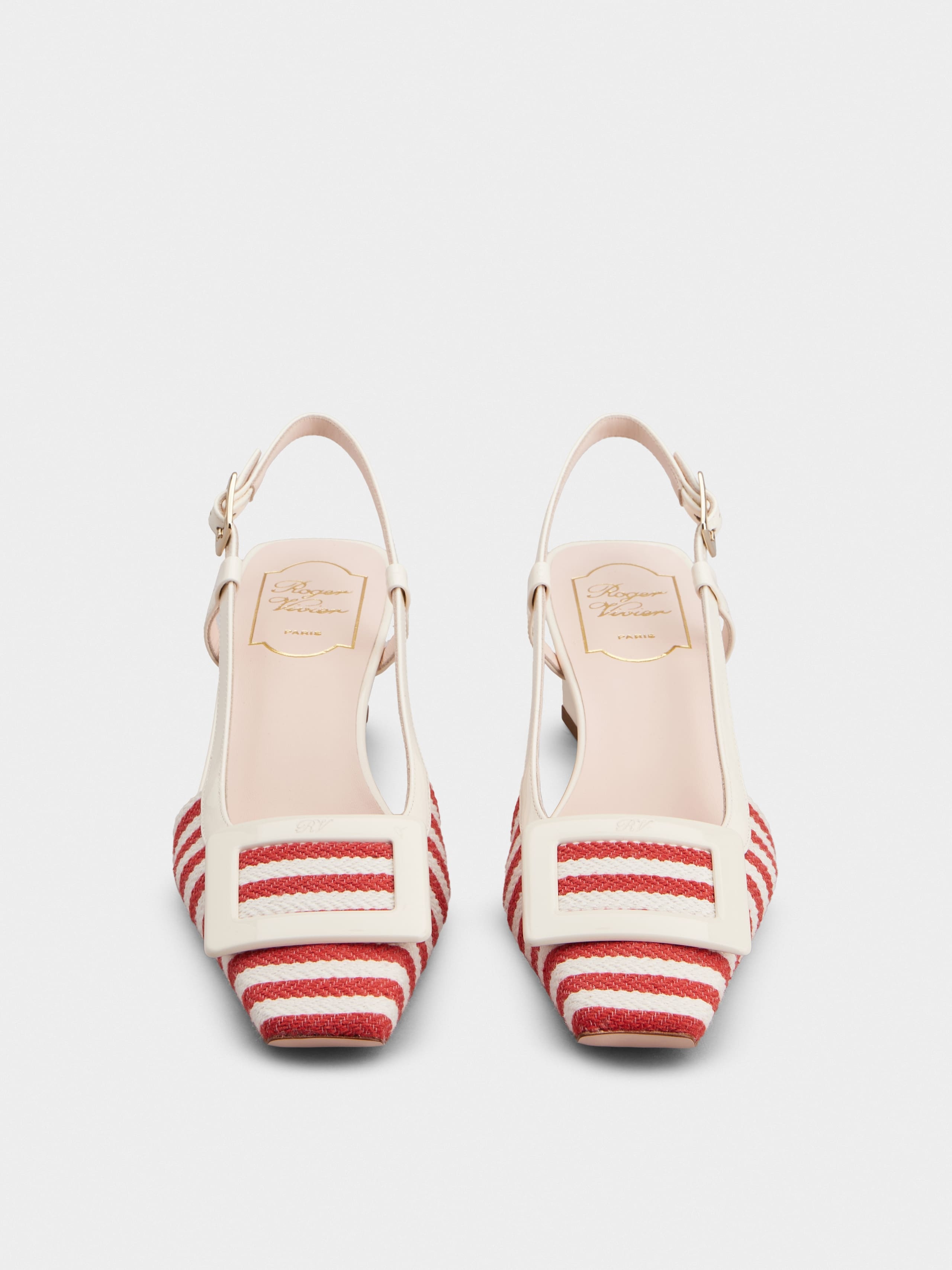 Belle Vivier Slingback Pumps in canvas - 7