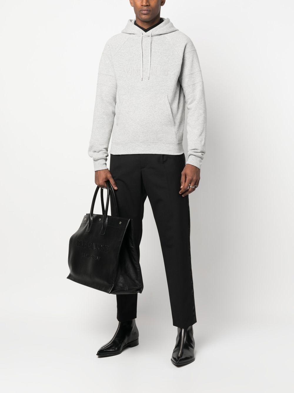 embroidered-logo cotton hoodie - 2
