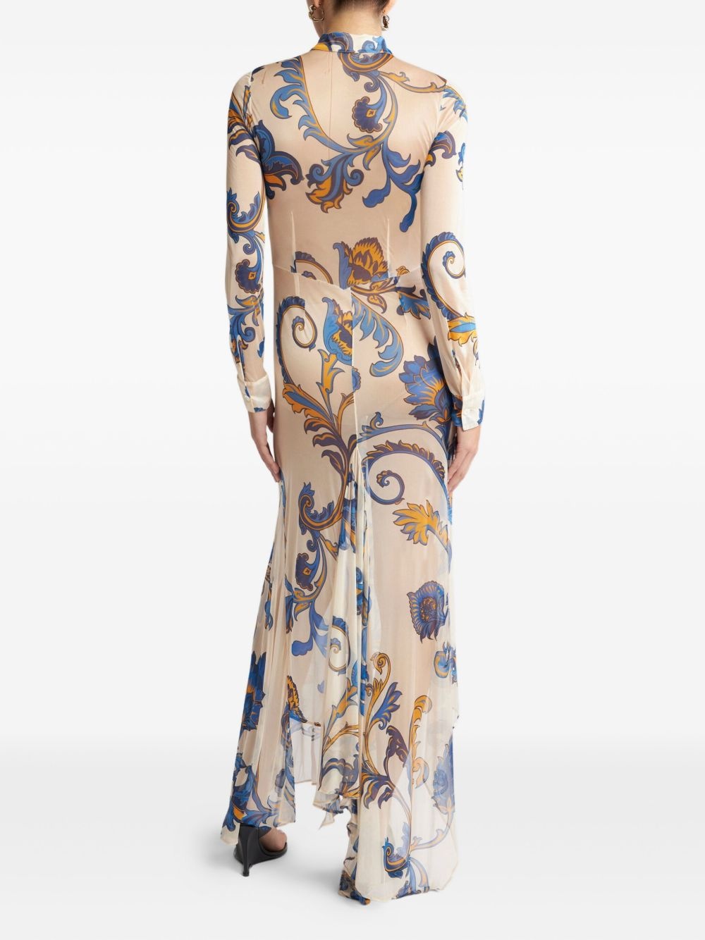 floral-print shirt dress - 3