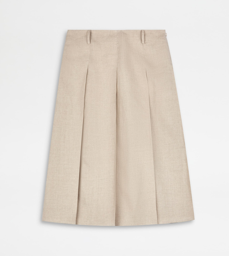 SKIRT IN LINEN - BEIGE 1