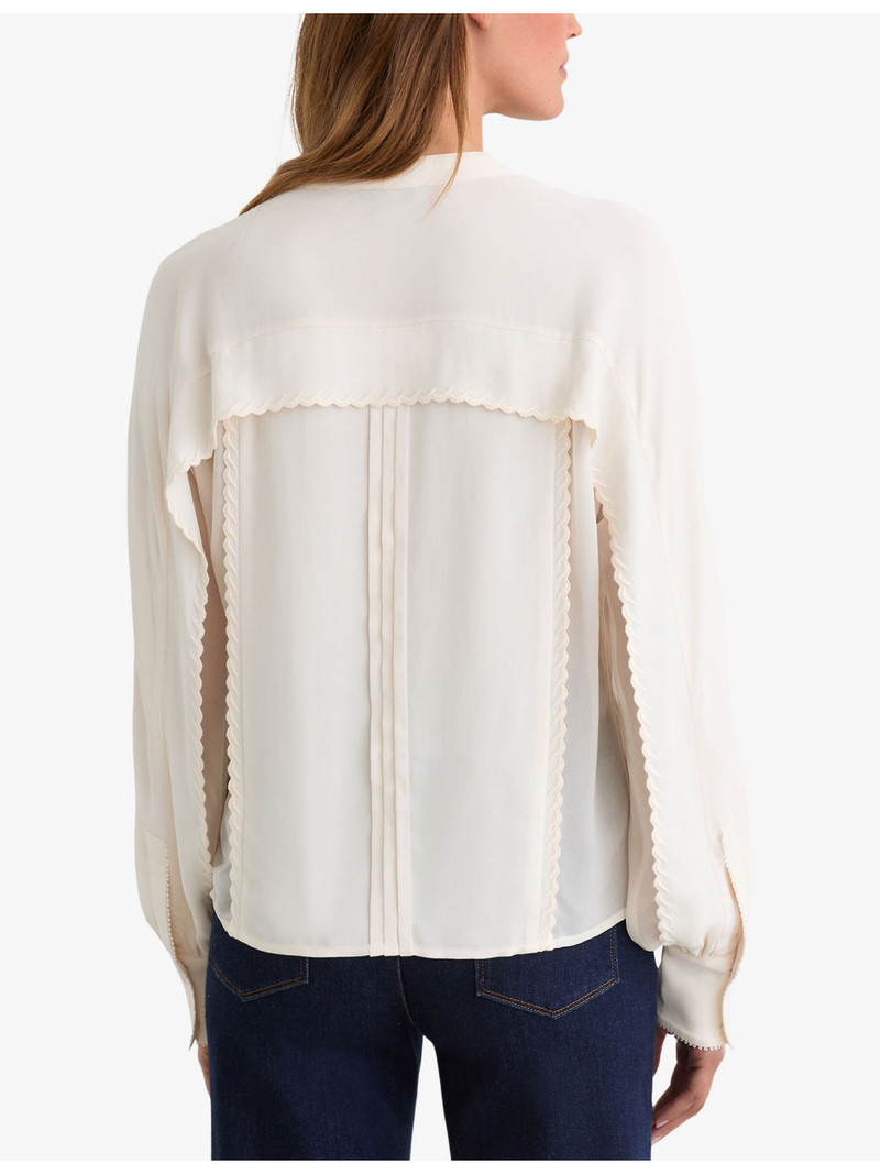 Maddie Pleated Embroidered Woven Blouse 4
