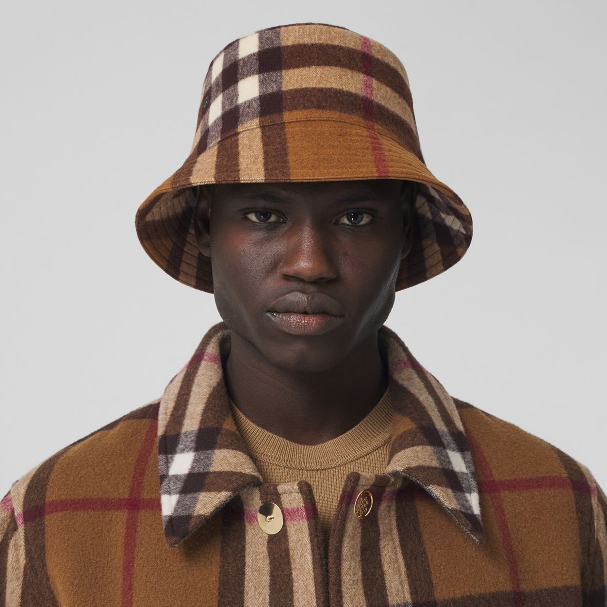 Check Wool Bucket Hat - 4