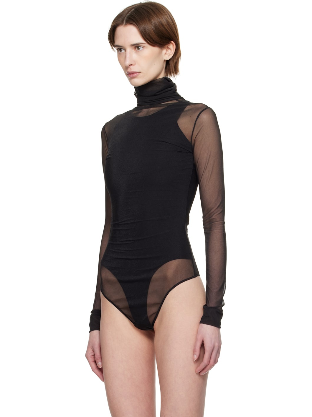 Black High-Neck Bodysuit - 4