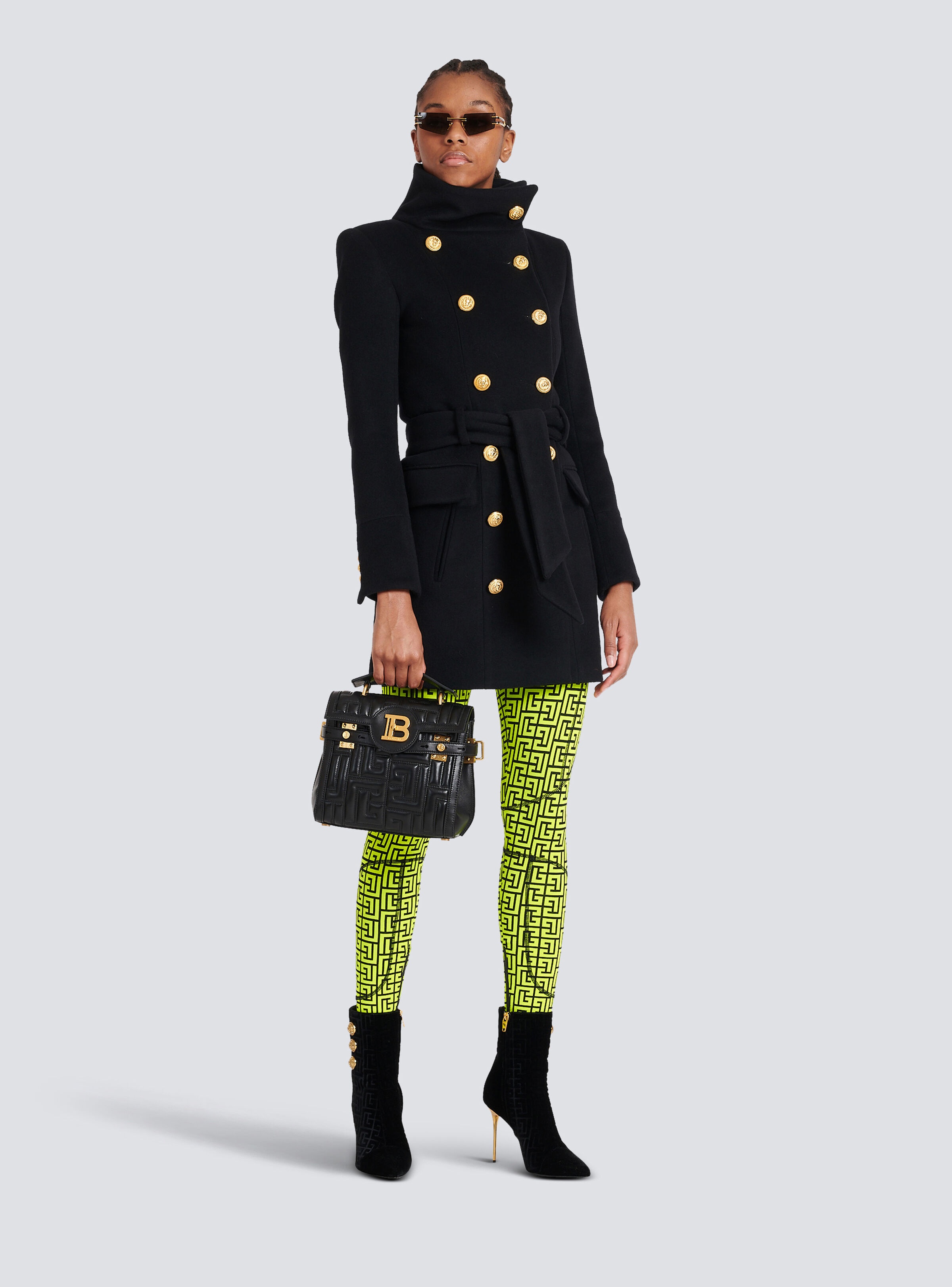 Long wool coat with double-breasted gold-tone buttoned fastening - 2