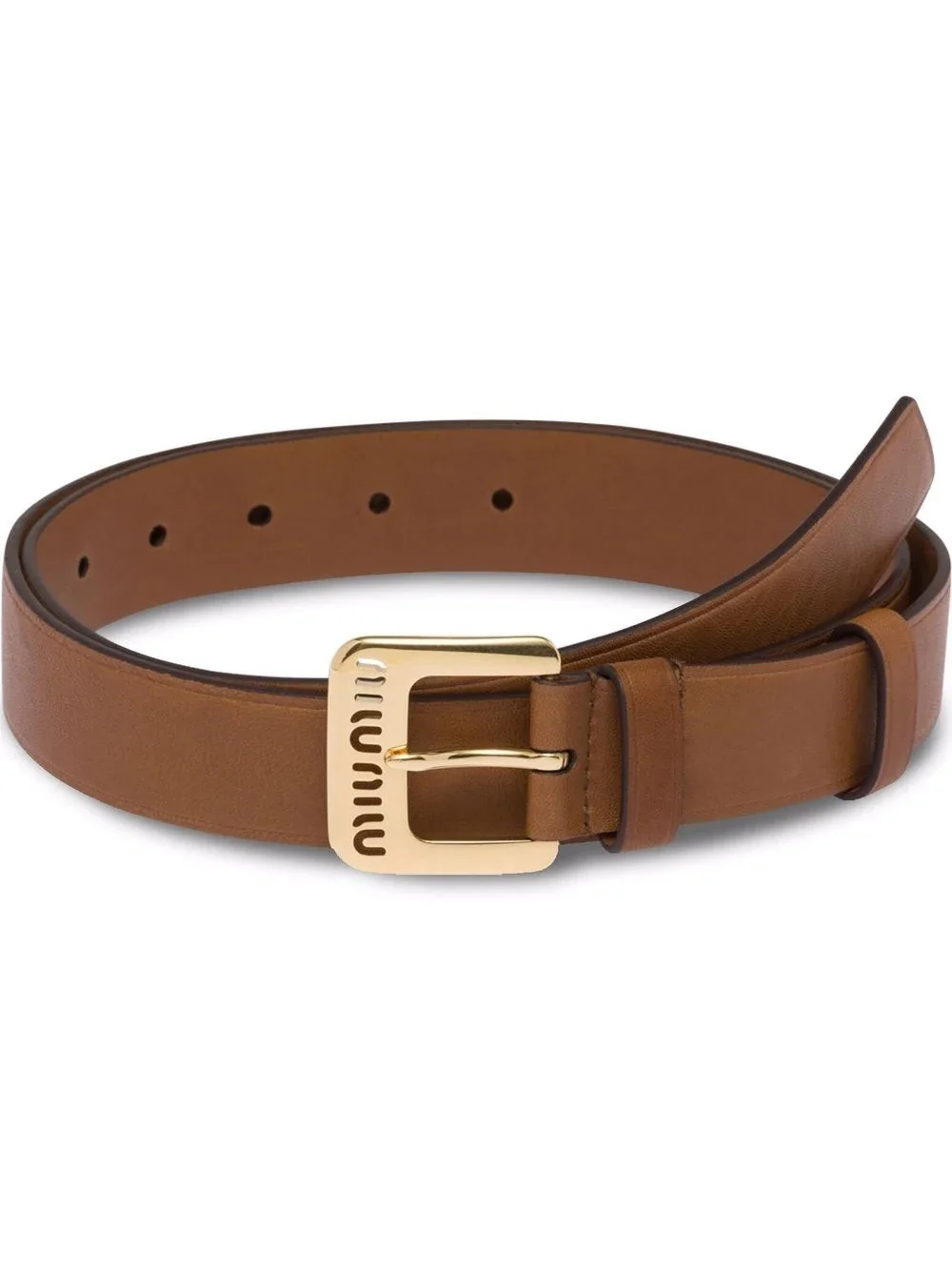 cut-out logo leather belt - 1