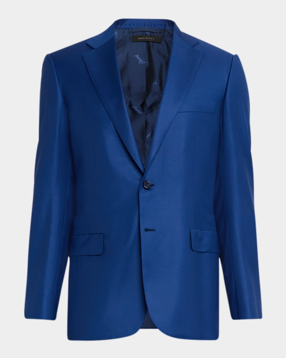 Men's Solid Blue Classic Suit - 1