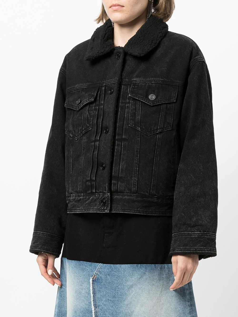 shearling trucker jacket - 3