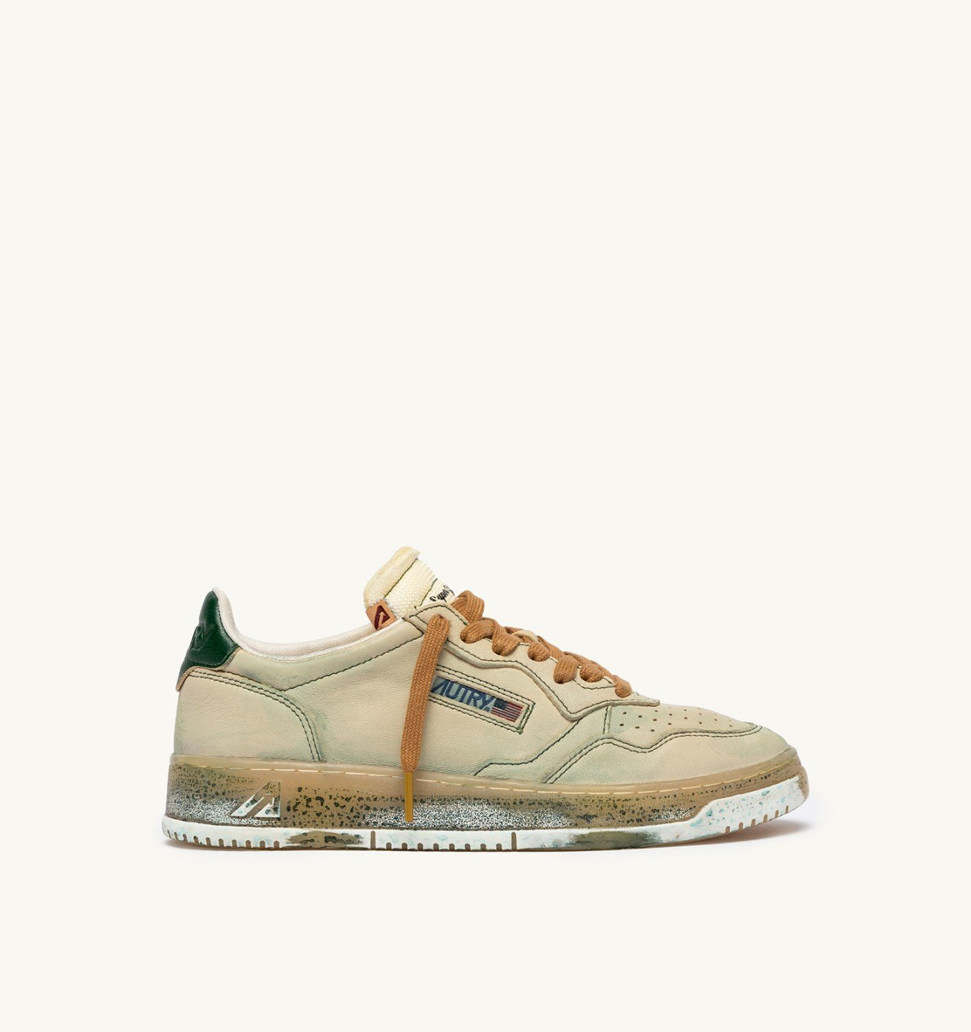MEDALIST LOW SNEAKERS SUPER VINTAGE IN WOOD ASH AND GREENER PASTURES LEATHER - 1