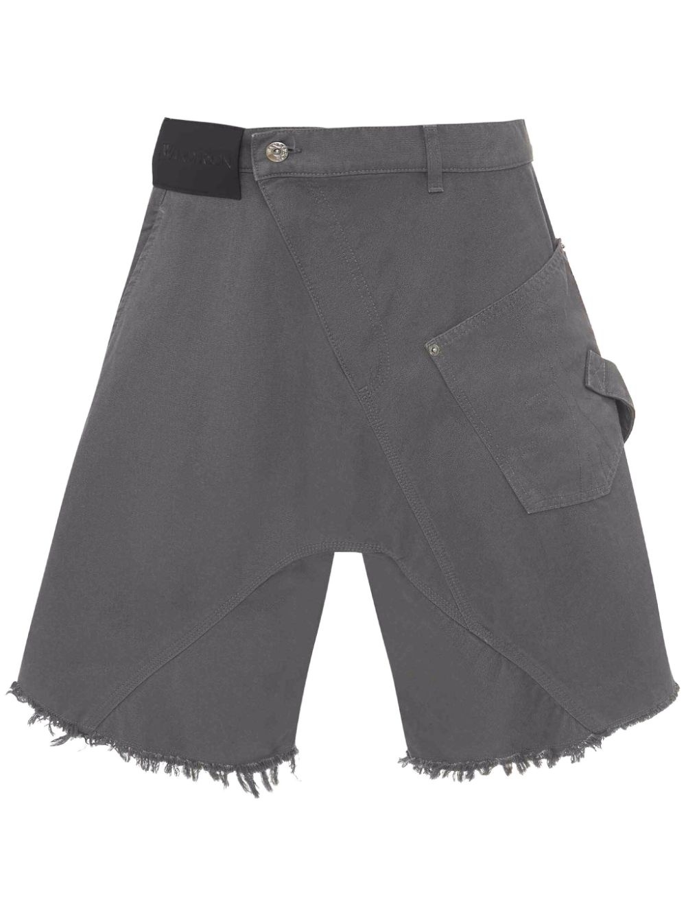 deconstructed frayed cotton shorts - 1