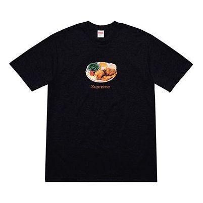 Supreme SS18 Chicken Dinner Tee Black Printing Short Sleeve Unisex Black SUP-SS18-0031 - 1