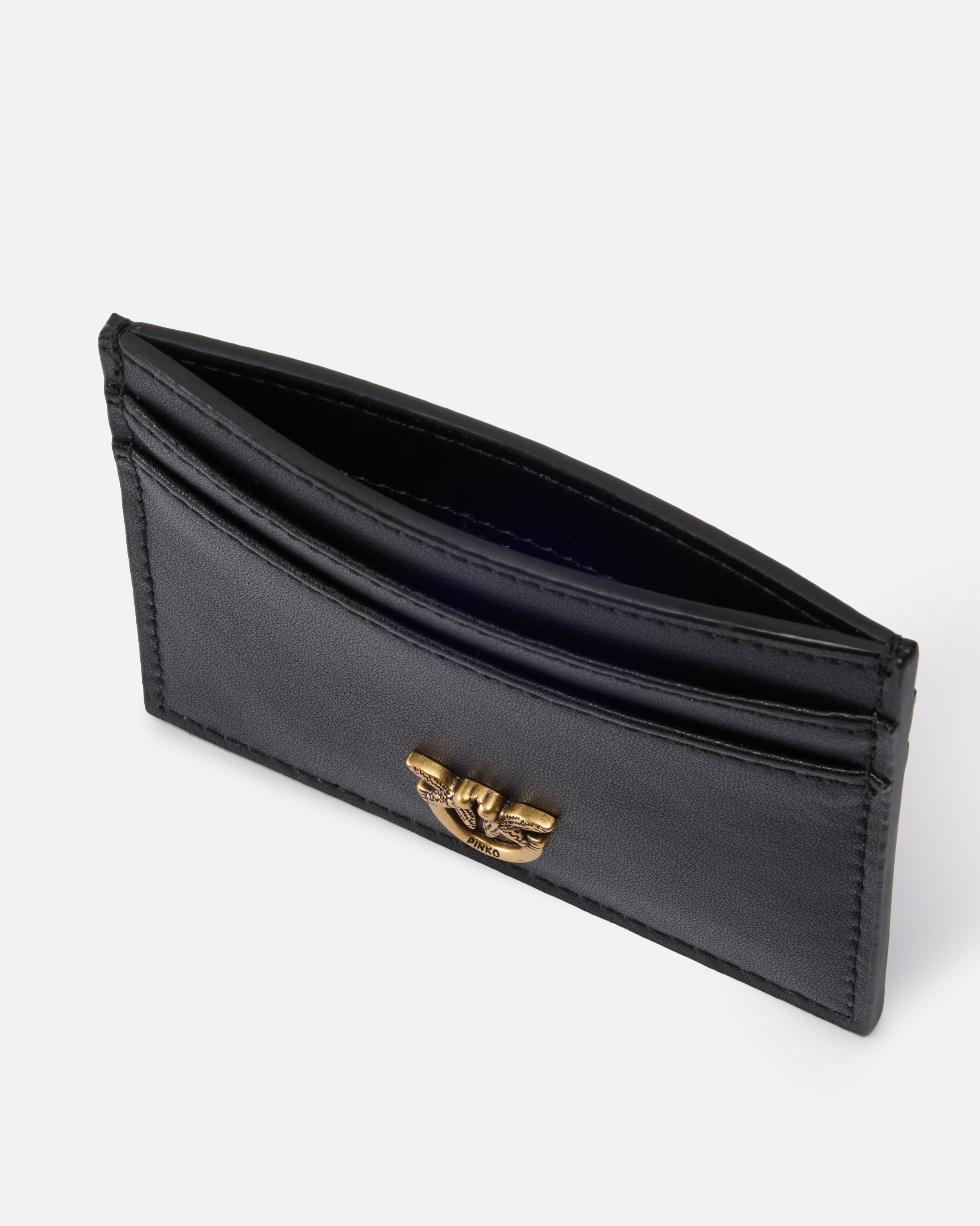 LEATHER CARD HOLDER WITH LOVE BIRDS LOGO - 3