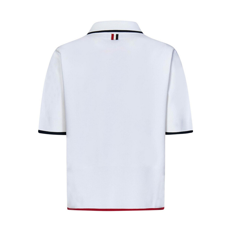 Thom Browne Boxy Viscose Tipping Polo Shirt - 5