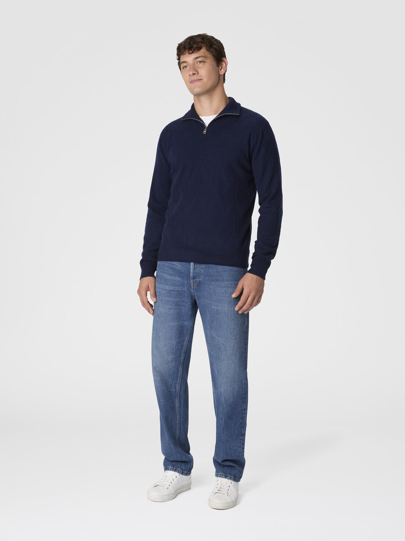 Missoni Half-Zip Sweater with Tone-on-Tone Zigzag Pattern outlook