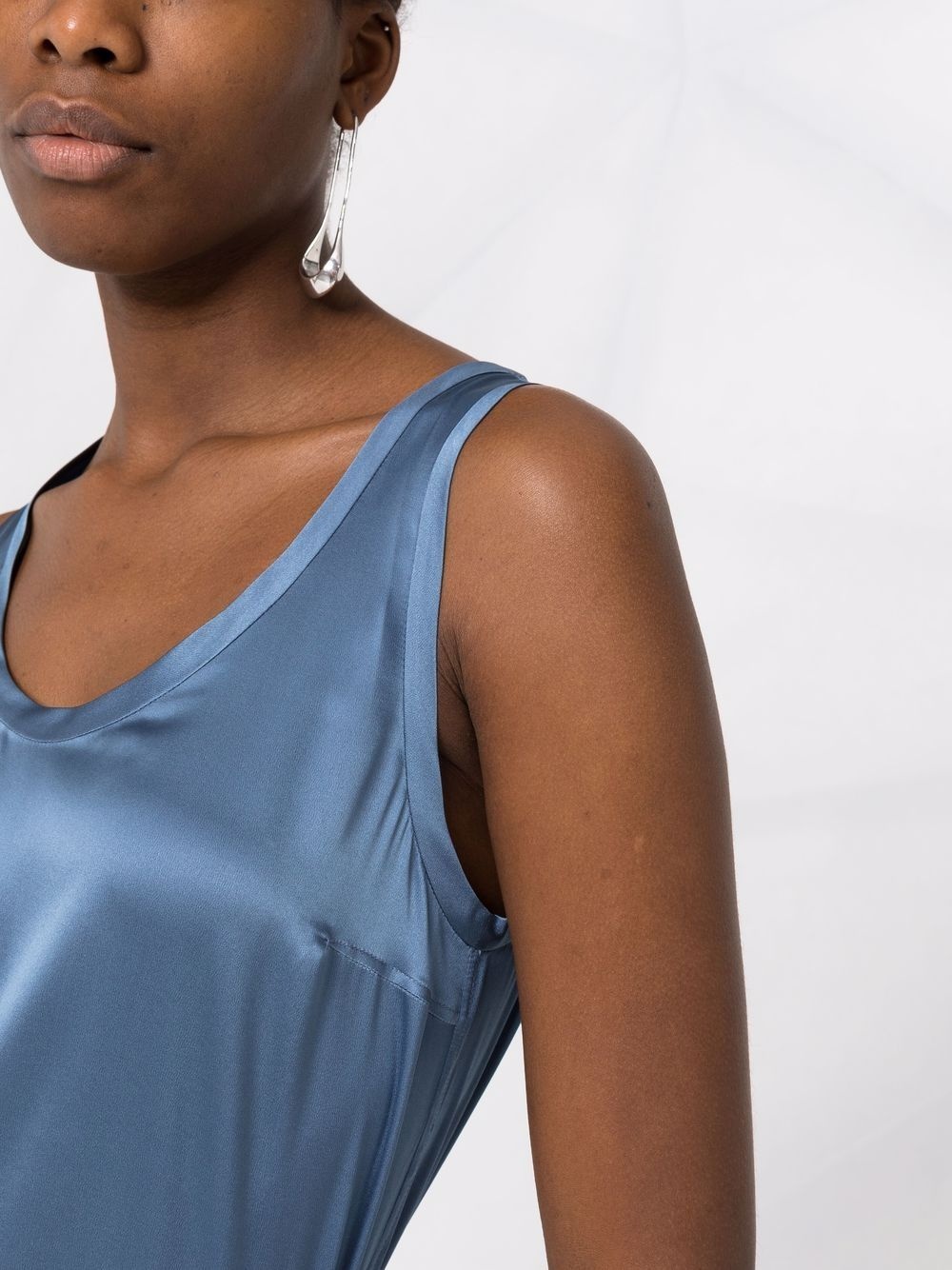 scoop-neck silk blouse - 3
