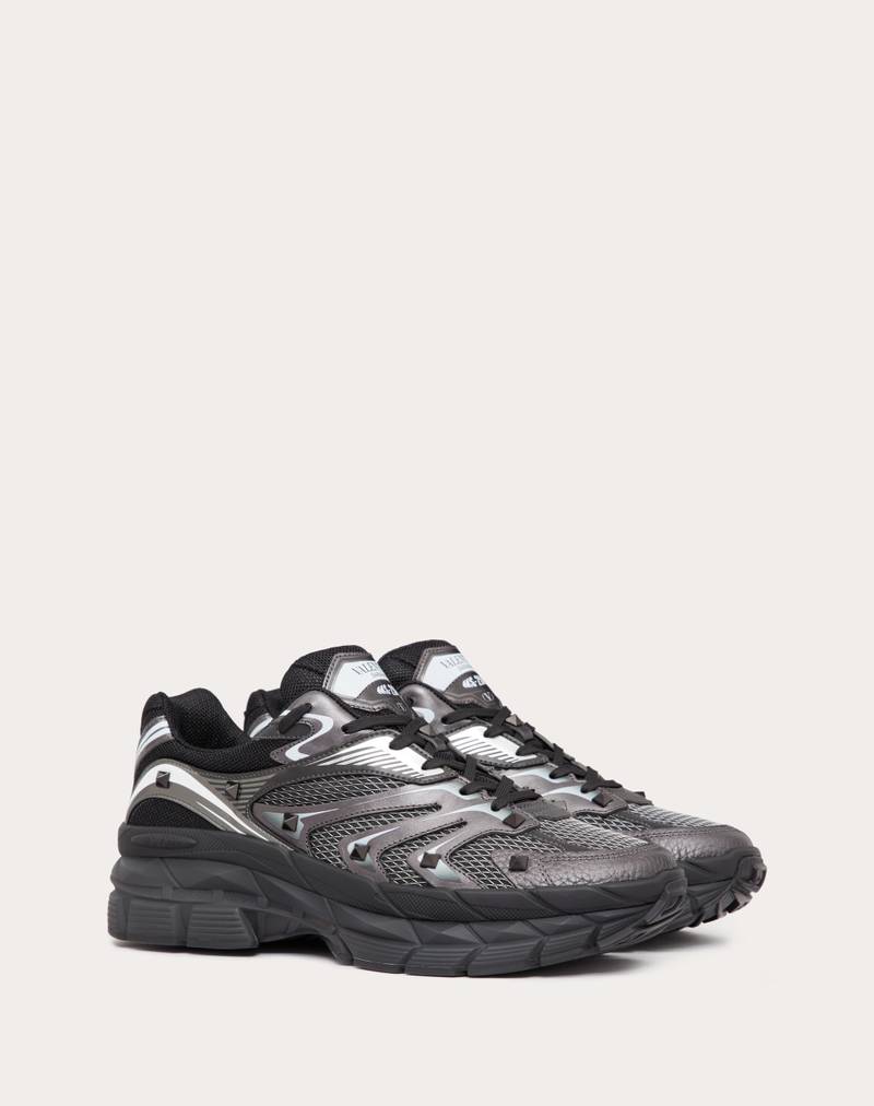 Valentino MS-2960 LOW-TOP SNEAKER IN FABRIC AND CALFSKIN outlook