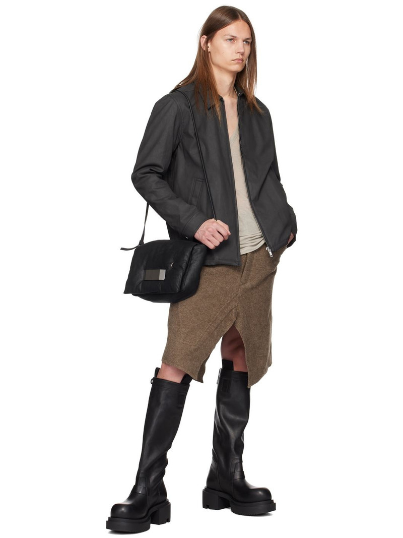 Rick Owens Brown Lodenette Skirt outlook