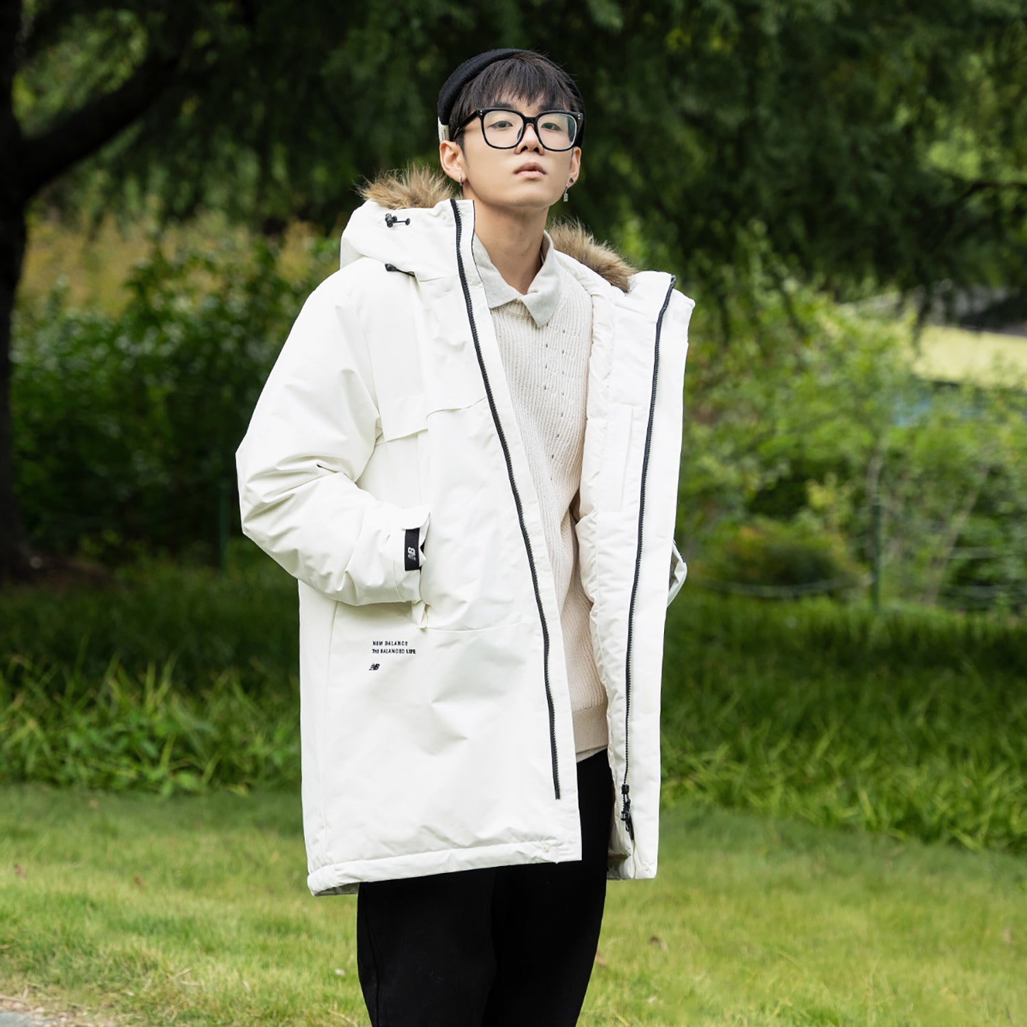 New Balance Long Puff Down Jacket 'White' 5PC44303-IV - 4