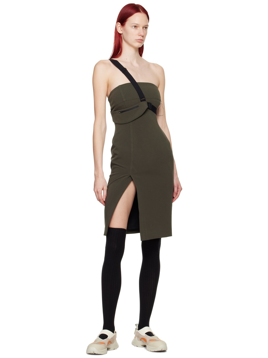 SSENSE Exclusive Khaki Cinch Bag Dress - 4