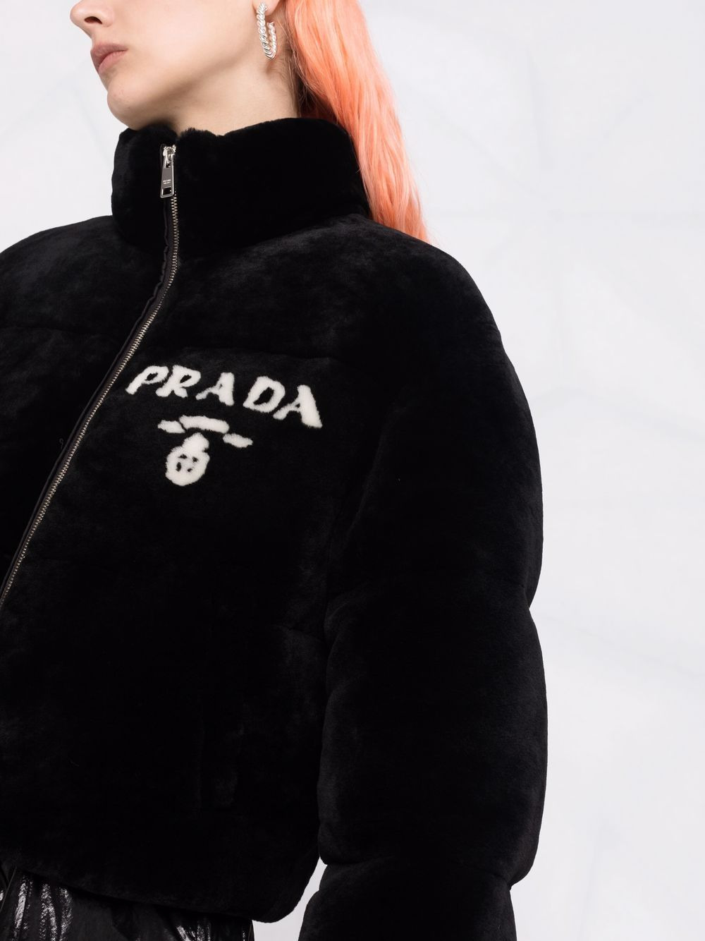 logo-print zip-fastening jacket - 3