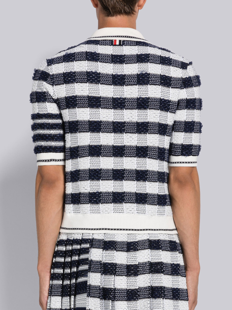 Gingham Inlay Jacquard 4-Bar Short Sleeve Polo 3