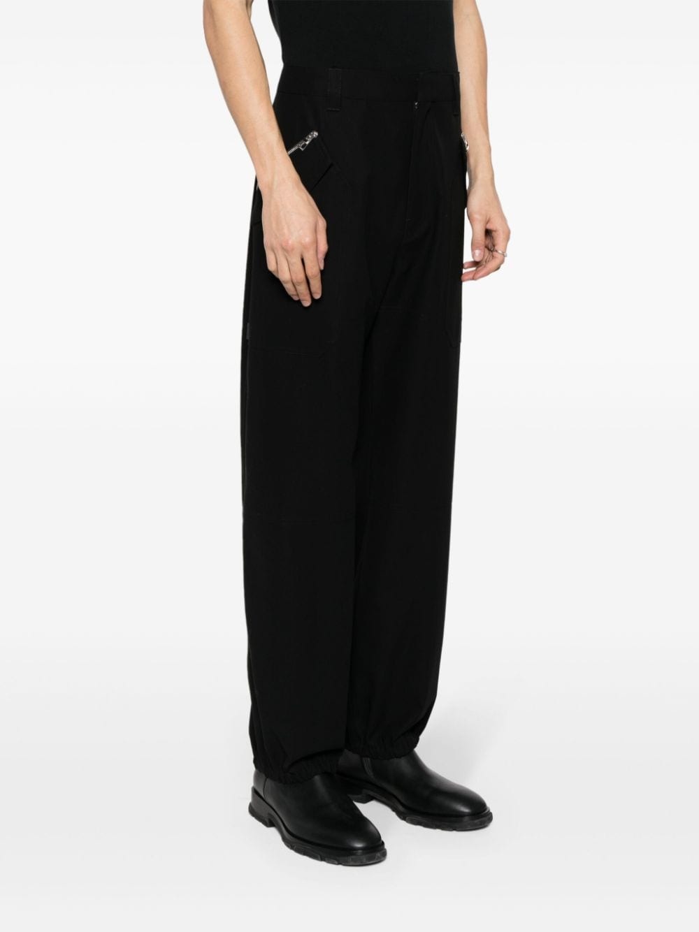 gabardine cargo trousers - 3